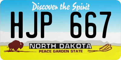 ND license plate HJP667