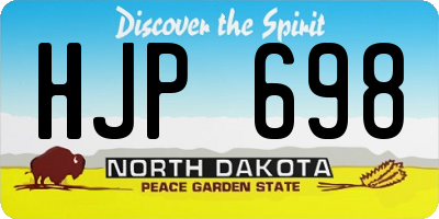 ND license plate HJP698
