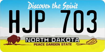 ND license plate HJP703