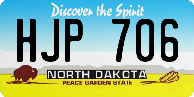 ND license plate HJP706