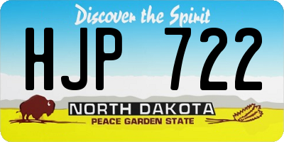 ND license plate HJP722