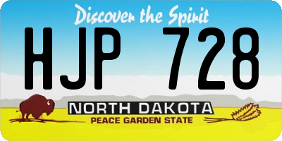 ND license plate HJP728