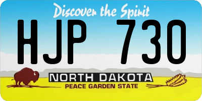 ND license plate HJP730