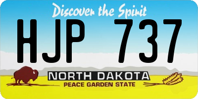 ND license plate HJP737