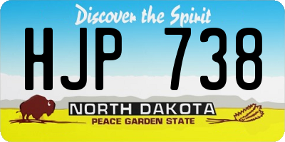 ND license plate HJP738