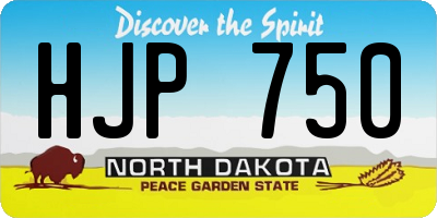 ND license plate HJP750