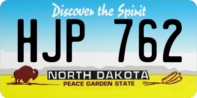 ND license plate HJP762