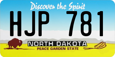 ND license plate HJP781