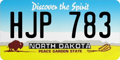 ND license plate HJP783