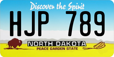 ND license plate HJP789