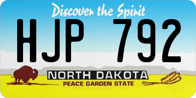 ND license plate HJP792