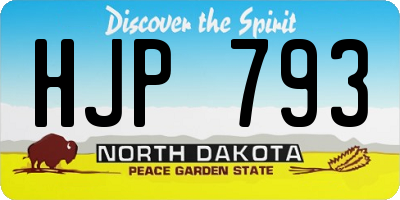 ND license plate HJP793