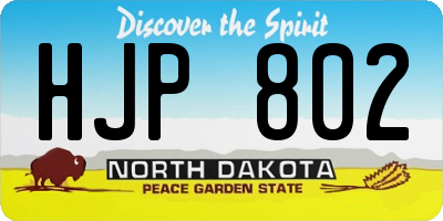 ND license plate HJP802