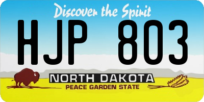 ND license plate HJP803