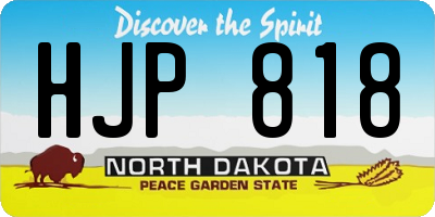 ND license plate HJP818