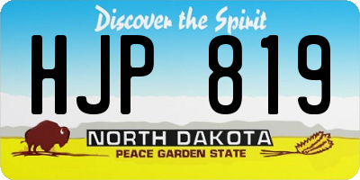 ND license plate HJP819