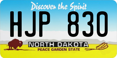ND license plate HJP830