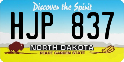 ND license plate HJP837