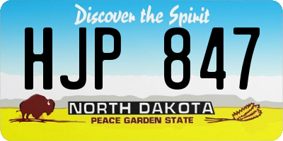 ND license plate HJP847