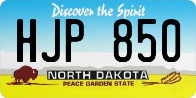 ND license plate HJP850