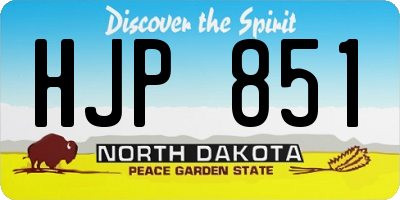 ND license plate HJP851