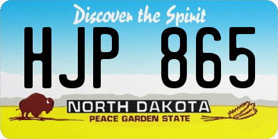 ND license plate HJP865