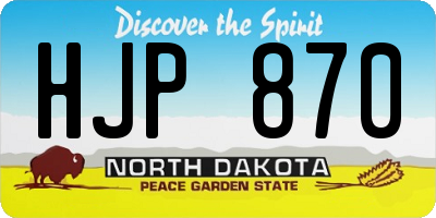 ND license plate HJP870