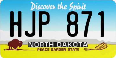 ND license plate HJP871