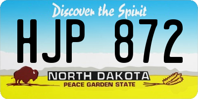 ND license plate HJP872