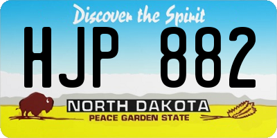 ND license plate HJP882