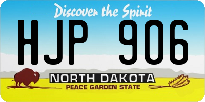 ND license plate HJP906