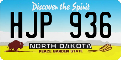 ND license plate HJP936