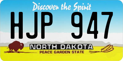 ND license plate HJP947