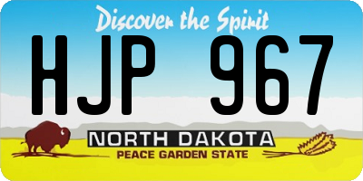 ND license plate HJP967