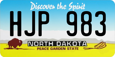 ND license plate HJP983