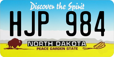 ND license plate HJP984