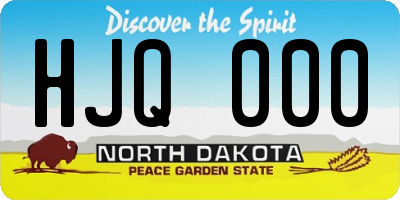 ND license plate HJQ000