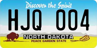 ND license plate HJQ004