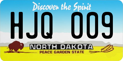 ND license plate HJQ009