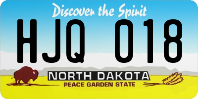 ND license plate HJQ018
