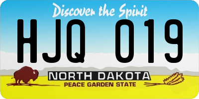 ND license plate HJQ019