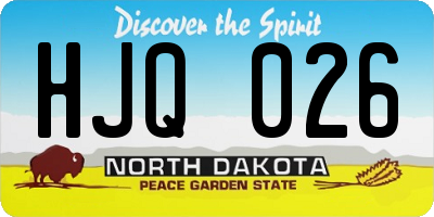 ND license plate HJQ026