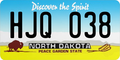 ND license plate HJQ038