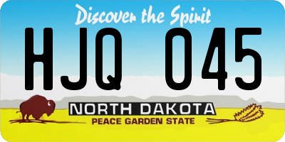 ND license plate HJQ045