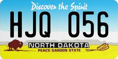ND license plate HJQ056