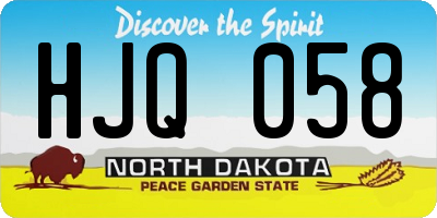 ND license plate HJQ058