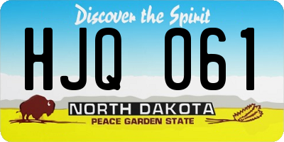 ND license plate HJQ061