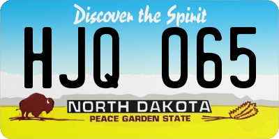 ND license plate HJQ065