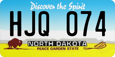 ND license plate HJQ074