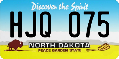 ND license plate HJQ075